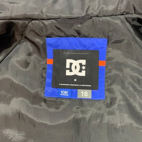 DC Shoes Co 10K Blue Orange Stripe Hooded Winter Snowboard Ski Jacket - Picture 6 of 13